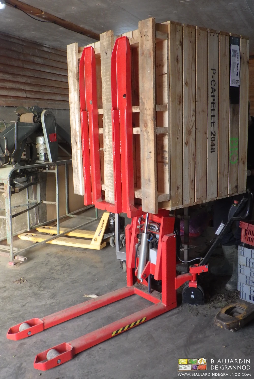 photo du basculeur qui permet de pencher tout palox selon l'angle choisi