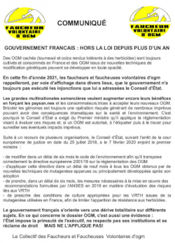 communiqué de presse des faucheurs Volontaires