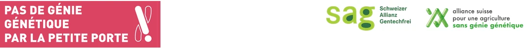 bandeau du site de l'alliance suisse pour une agriculture sans génie génétique