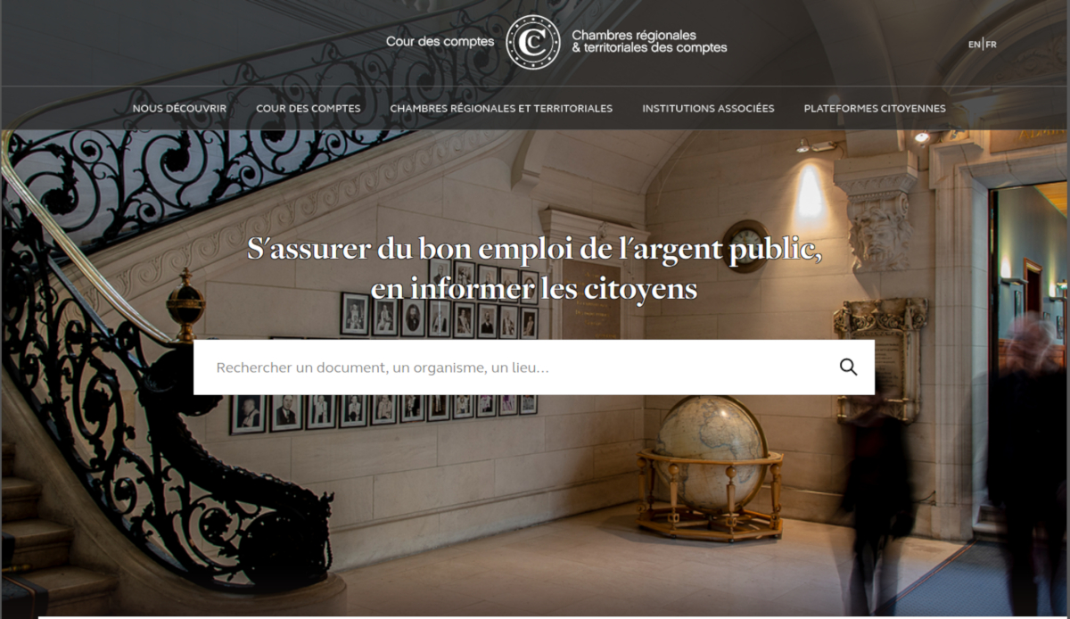 page d'accueil du site de la Cour des comptes