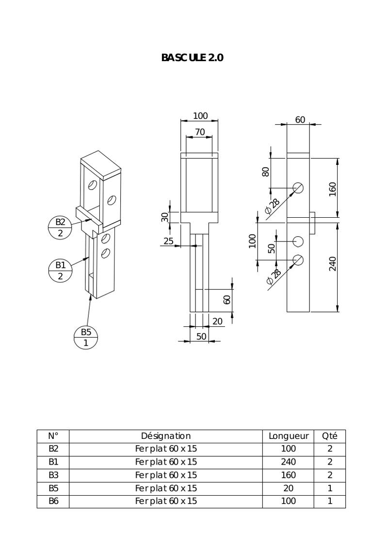 plan coté dessiné par l'atelier paysan pour modernisation de l'appendice Pigneret