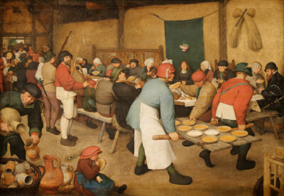 reproduction de Breughel le repas de noce