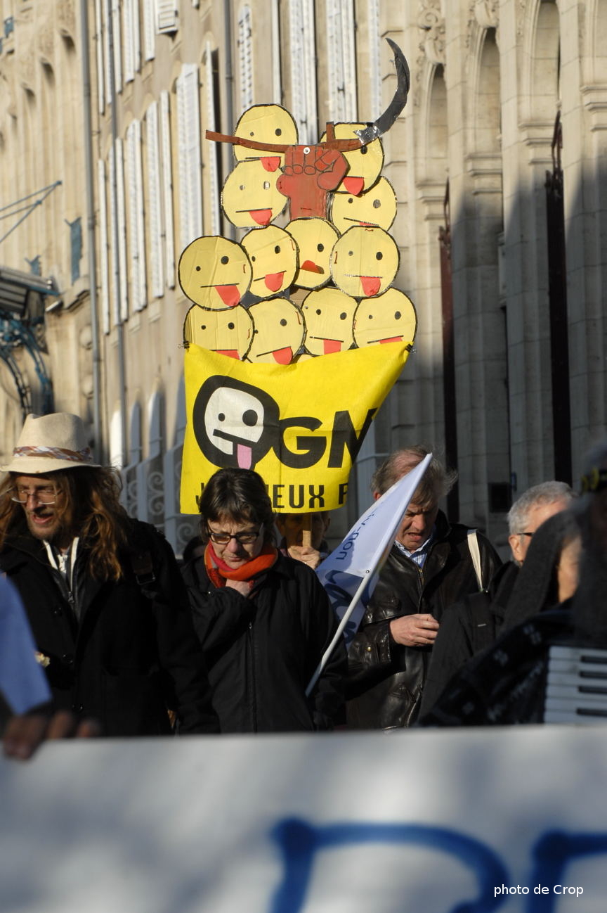 assemblage de logos anti ogm en forme de grappe de raisin