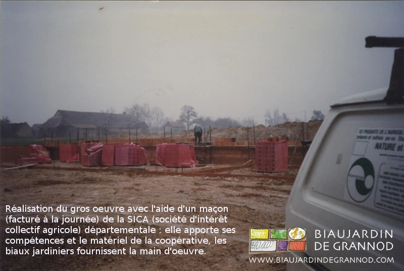 photo du chantier maçonnerie en hiver