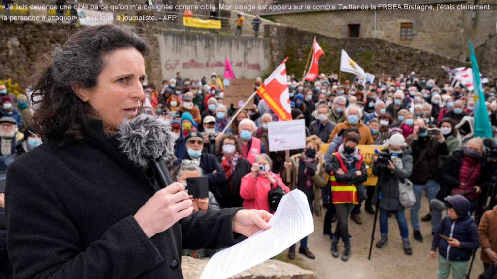 photo de Morgan Large lors de la manifestation de soutien