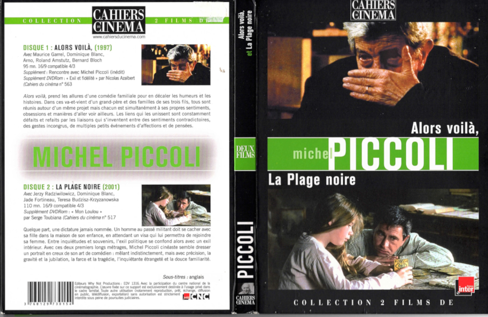 couverture du DBVD de 2 films de Piccoli réalisateur