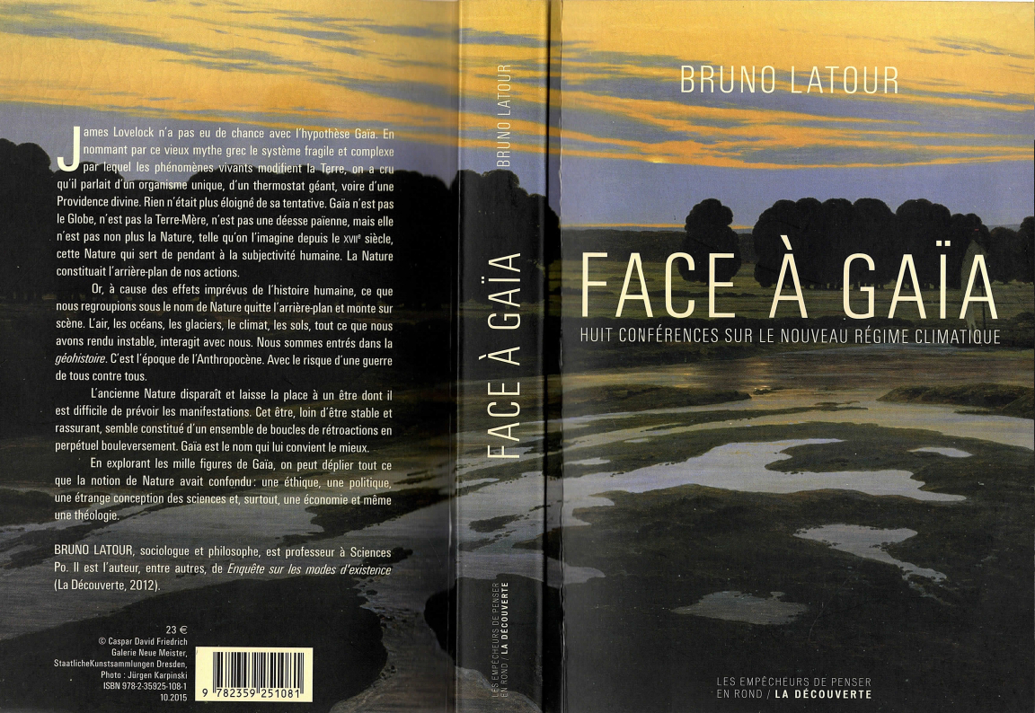 couverture du loivre Face à gaïa. 8 conférences sur le nouveau régime climatique