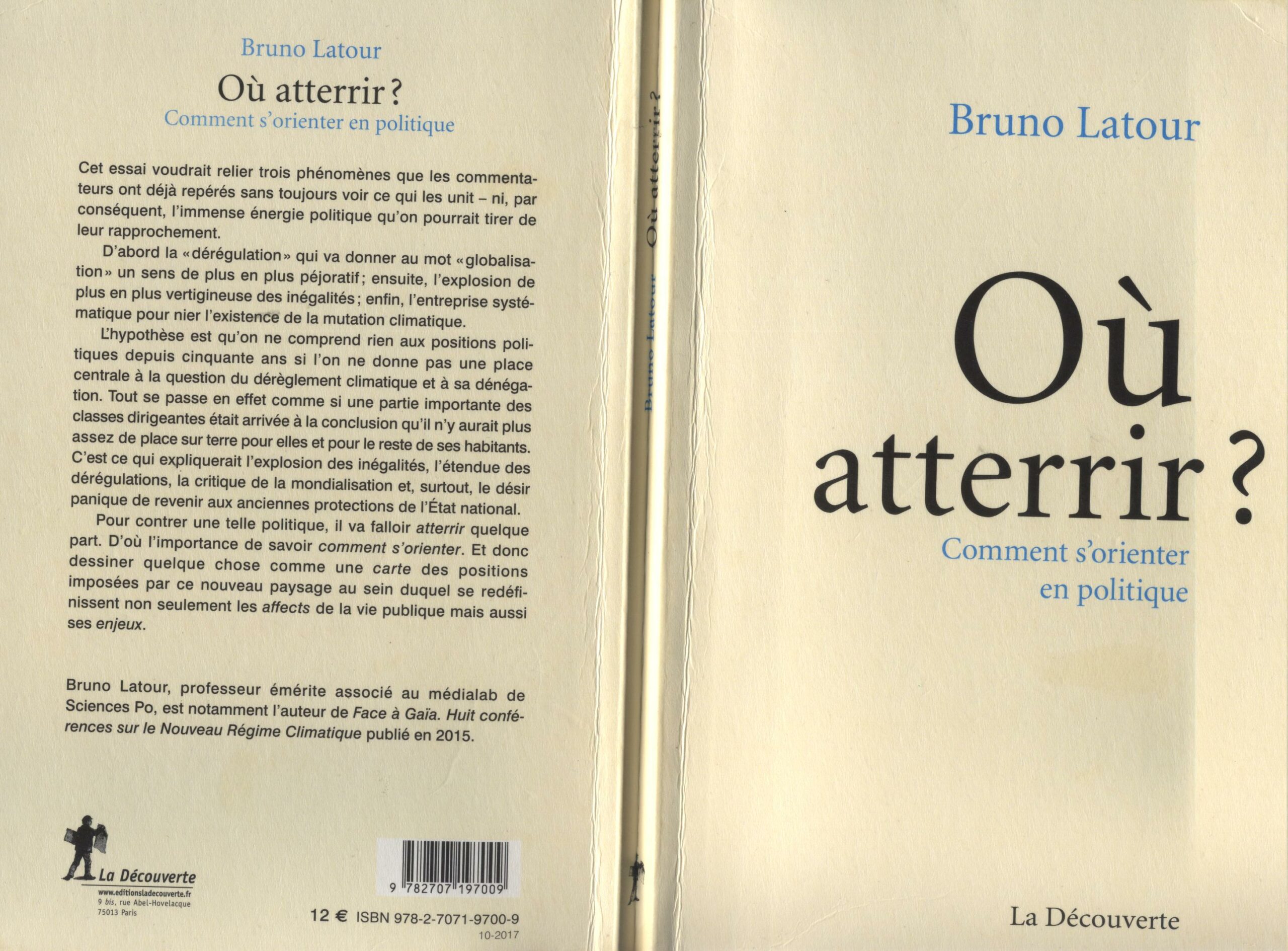 couverture du livre Où atterrir. Comment s'orienter en politique.