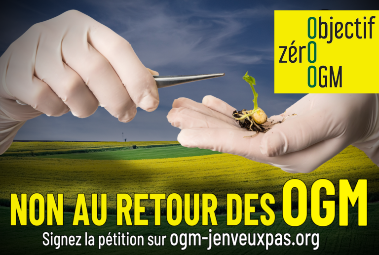 visuel de la pétition contre les nouveaux OGM