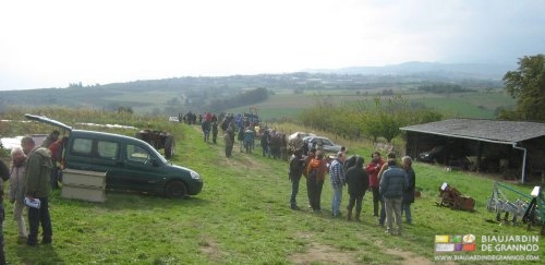 photo d’une journée d’échange autour des outils maraîchers adaptés et autres bricolages maison