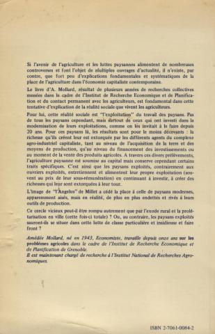 quatrième de couverture résumant "paysans exploités"