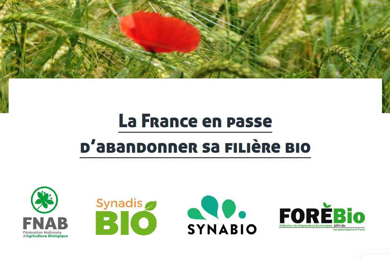 page accueil de la FNAB la France en passe d'abandonner la Bio