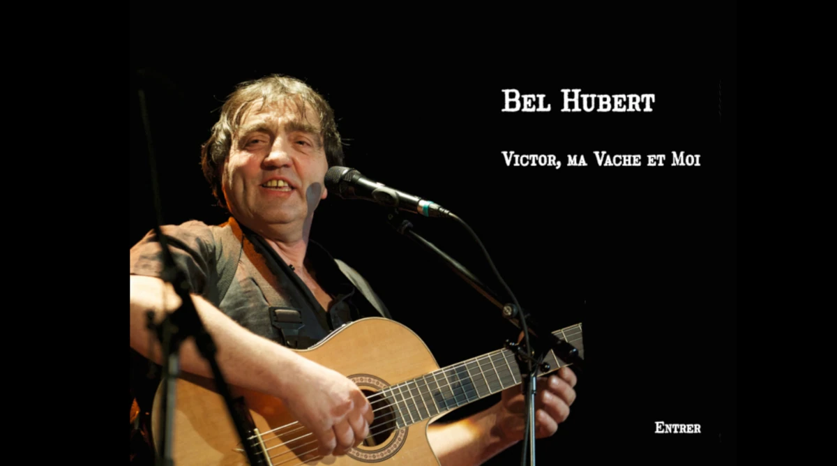 copie d'écran du site Bel Hubert chantant avec sa guitare acoustique