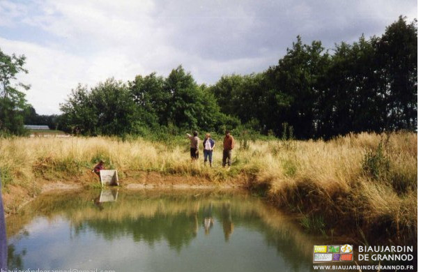 photo du bassin de rétention au tout début de son remplissage le premier hiver