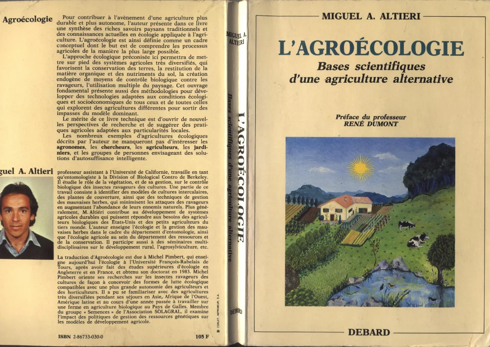 1ère et 4ème de couverture de l'agroécologie livre de Miguel A Altiéri 1986 Debard éditions