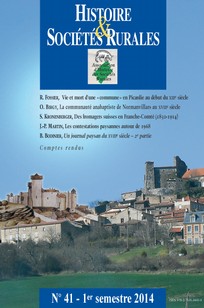 couverture de la revue Histoire et sociétés rurales