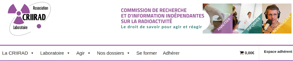 bandeau d'accueil du site de la commission indépendante d'information sur le nucléaire