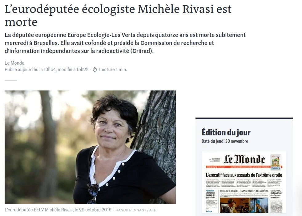 capture d'écran du site du journal Le Monde