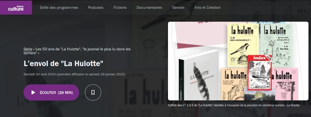 copie d'écran l'envol de la Hulotte