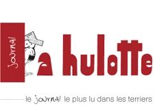 logo du journal : unje hulotte coiffée d'un chapeau de gendarme en papier journal