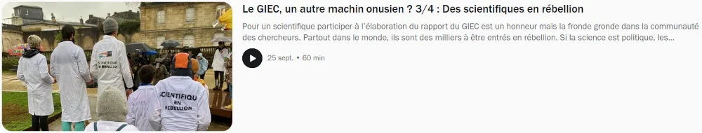 copie d'écran de l'accueil de l'émission 3 avec un lien direct