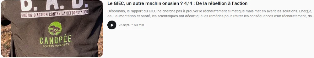 copie d'écran de l'accueil de l'émission 4 avec un lien direct