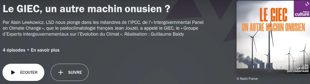 copie d'écran du site de la série documentaire
