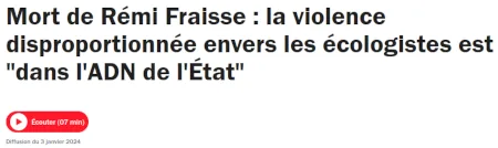 copie d'écran lien vers l'interview sur France Bleu