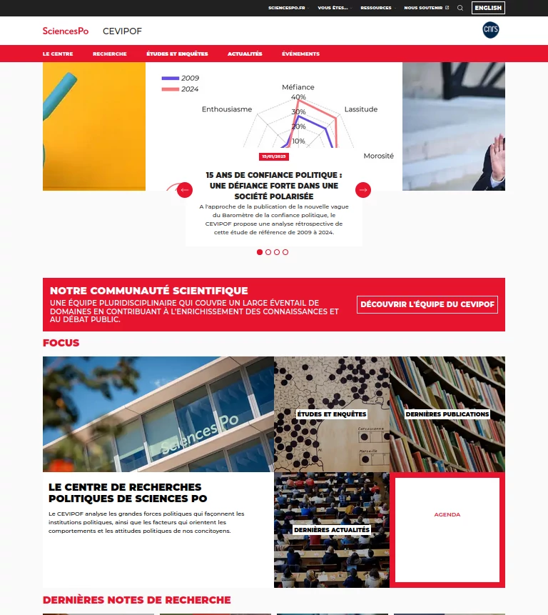 copie d'écran de la page accueil du site Sciences Po