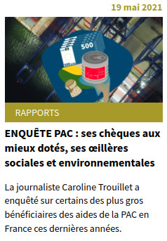 couverture du dossier la PAC, ses chèques aux mieux doté