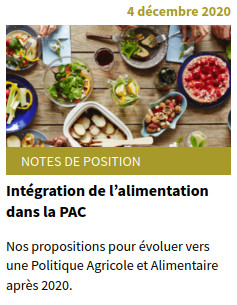 copie d'écran de l'annonce de la note de position sur l'intégration de l'alimentation dans la PAC