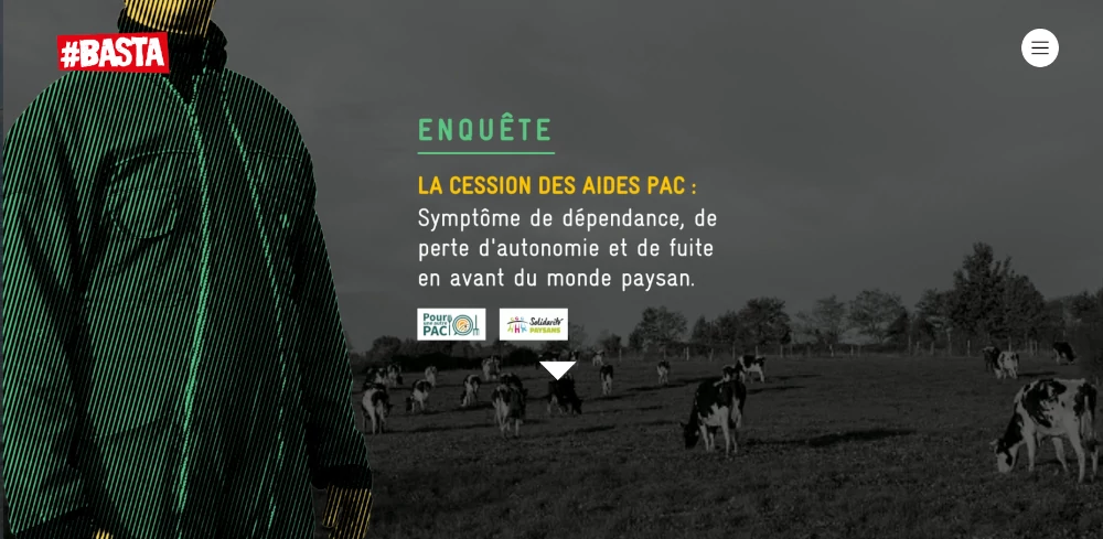 copie d'écran agriculteur et ses vaches au pré, photo en noir et gris