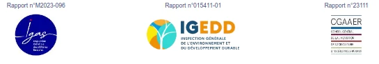 logos des trois administrations ministérielles autrices du dossier