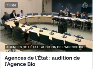 copie d'écran de la photo titre de l'audition de l'agence bio au sénat