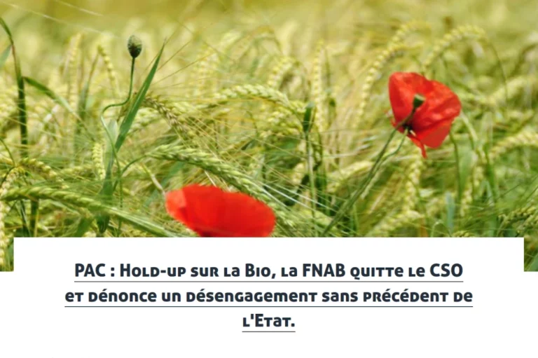 chapo du communiqué de presse la FNAB quitte le conseil supérieur d'orientation