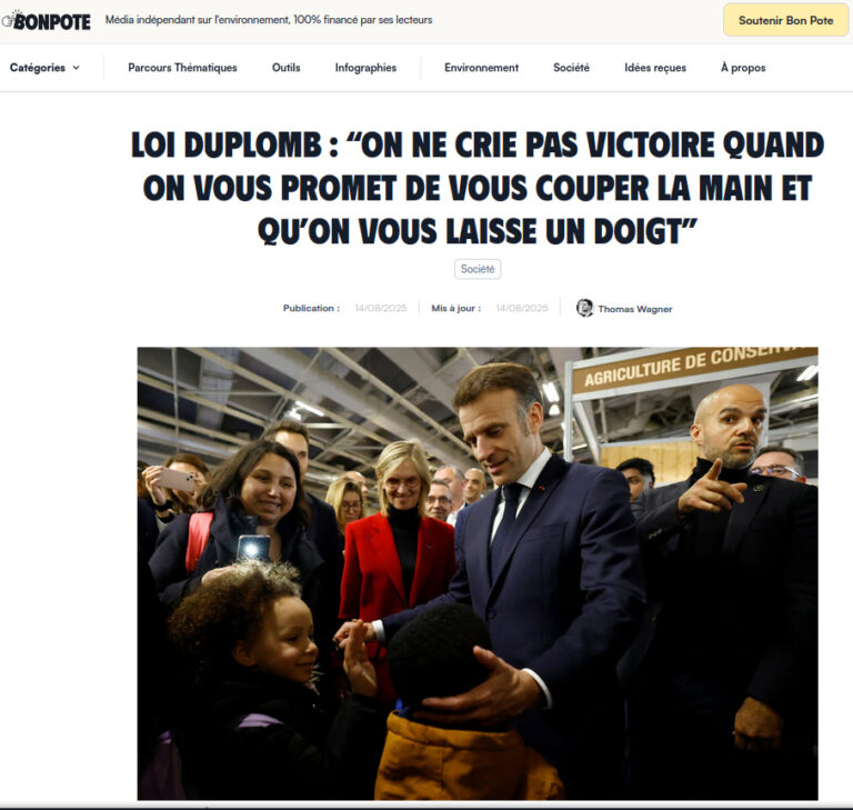 capture d'écran site BonPote Macron au salon de l'agriculture joue avec une enfant