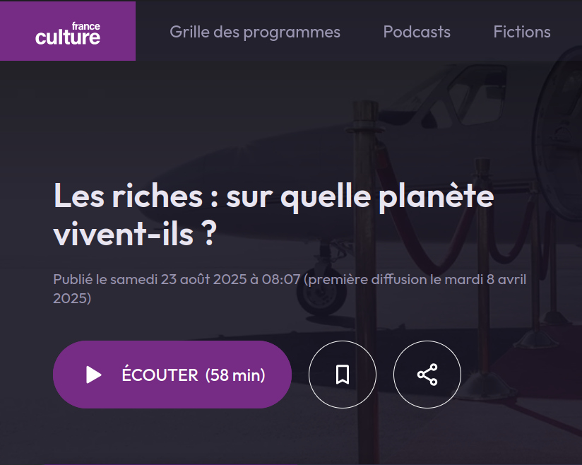 annonce de l'émission sur le site de France Culture