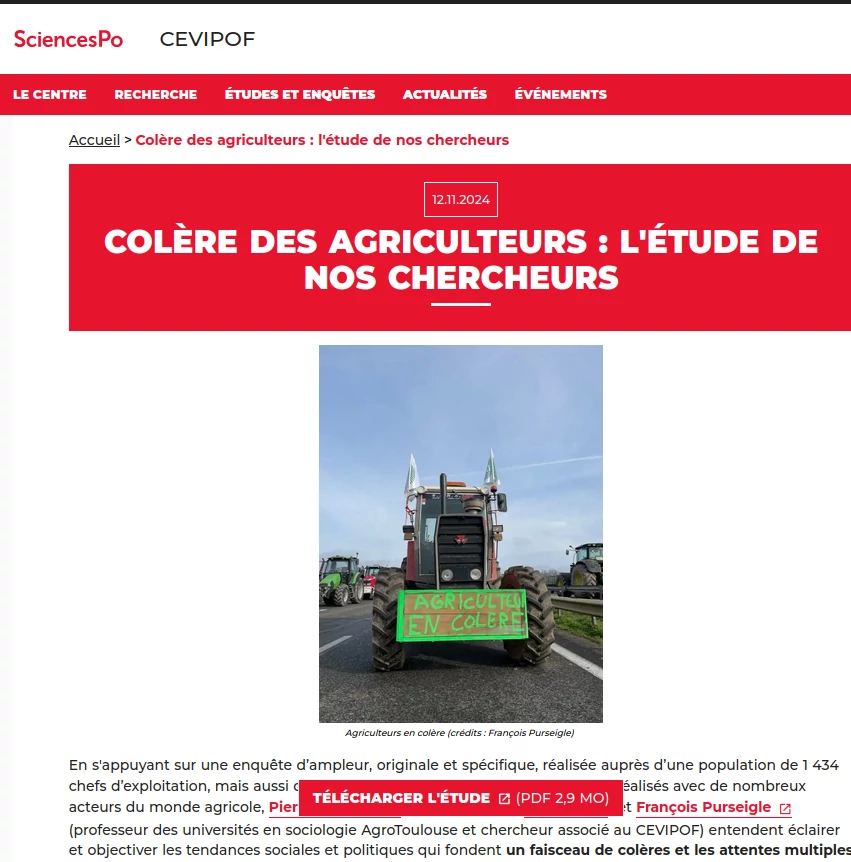 photo couverture de l'enquête&nbsp;: un tracteur en manifestation