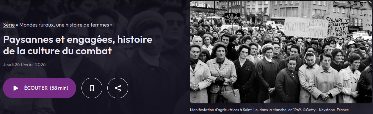 copie écran France Culture avec bouton pour le podcast