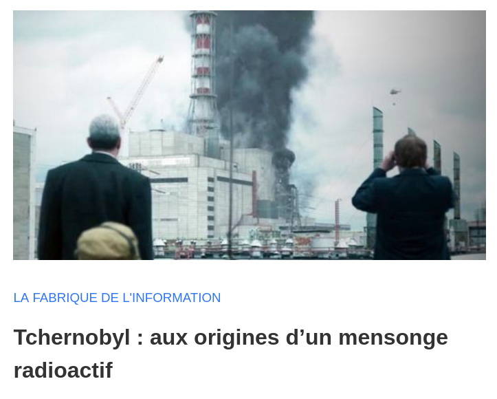 copie écran France Culture 2 personnes sans protection observent l'incendie de Tchernobyl aux jumelles