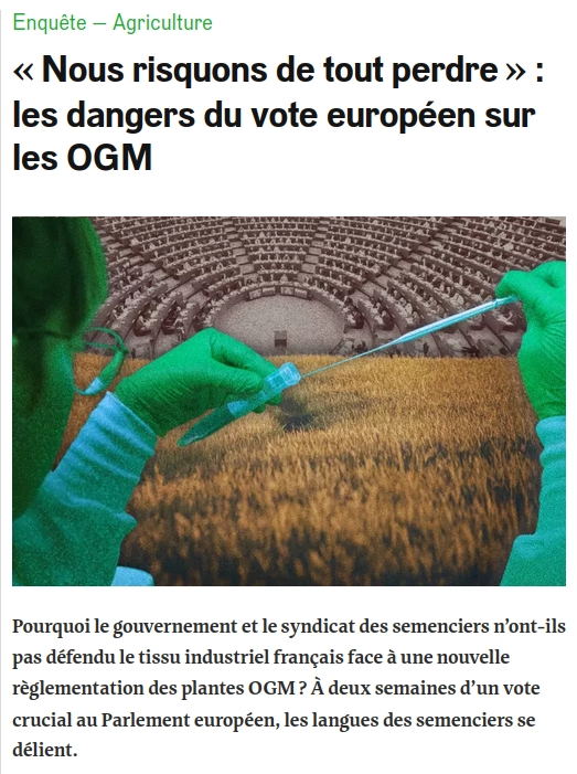 copie d'écr(an de l'accroche illustrée de l'enquête du site Reporterre