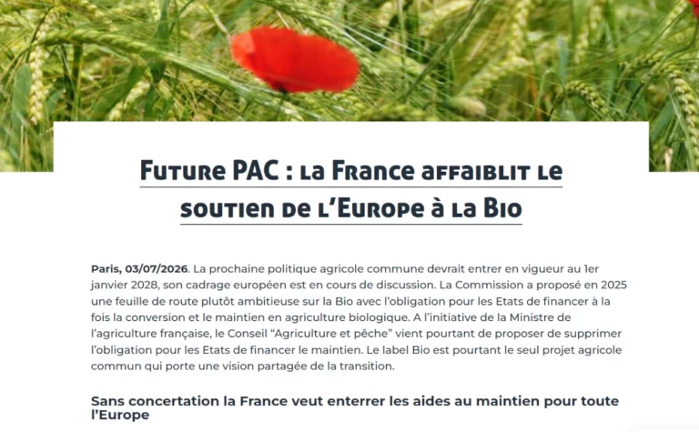 copie du communiqué de presse de la FNAB