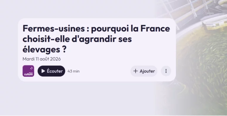 copie d'écran de l'accroche de l'émission France Culture 43 minutes